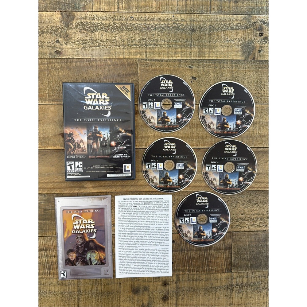 Star Wars Galaxies: The Total Experience (5 Disc CD-ROM, 2005) -  Complete!!